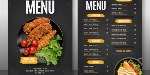 beautiful food menu design template